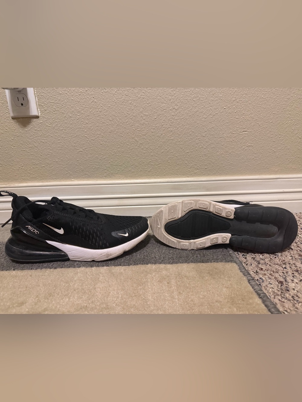 Nike Kids Black and White Mesh Slip-On Sneakers